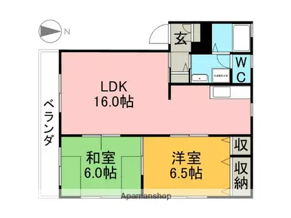 T・グランハウス(2LDK/2階)の間取り写真