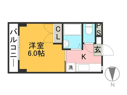 ローランハイツ(1K/1階)の間取り写真