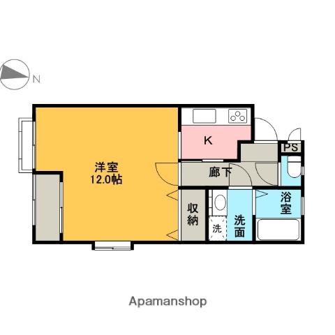 ハイツSE A棟(1K/1階)の間取り写真
