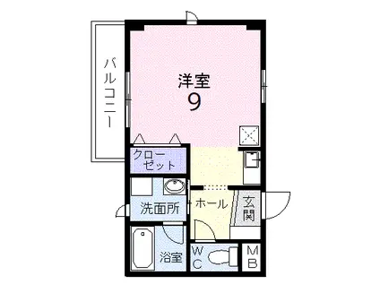 グリーンジャルダンM(ワンルーム/1階)の間取り写真