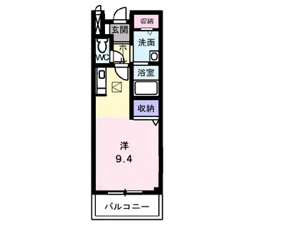 エクセランN(ワンルーム/1階)の間取り写真