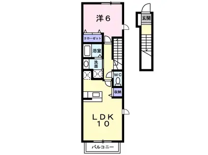 ブルーベリーヒル(1LDK/2階)の間取り写真