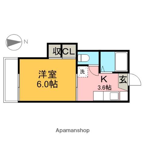 コーポつどい(1K/1階)の間取り写真