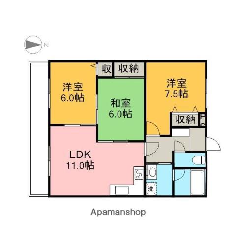 ブリックハウス(3LDK/2階)の間取り写真