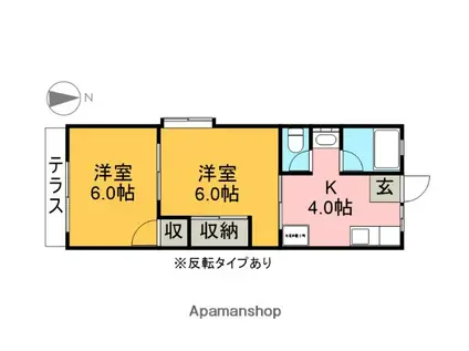 東武鉄道宇都宮線 東武宇都宮駅 バス乗車時間:15分 挟又局前バス停で下車 徒歩3分 2階建 築39年(2K/1階)の間取り写真