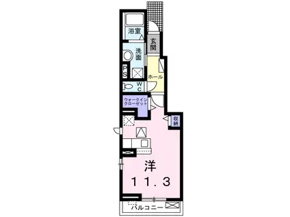 ベルドミール伍番館(ワンルーム/1階)の間取り写真