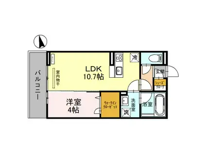 D-NOIR(1LDK/2階)の間取り写真