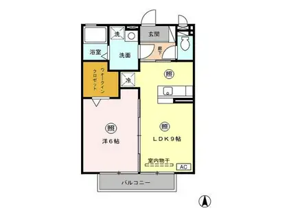 レセンテ煌 A(1LDK/2階)の間取り写真