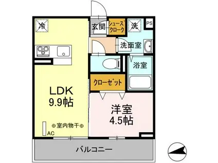 エル アベニュー(1LDK/2階)の間取り写真