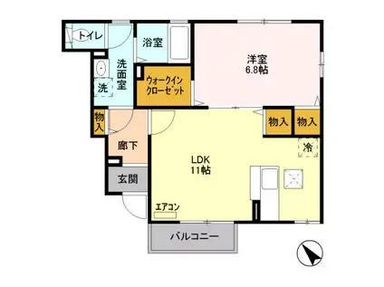 コトー・ルシエルA(1LDK/1階)の間取り写真