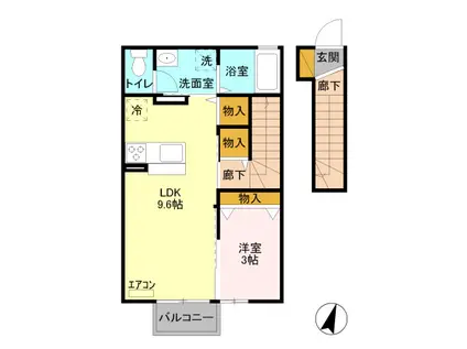 アメージングエステート(1LDK/2階)の間取り写真