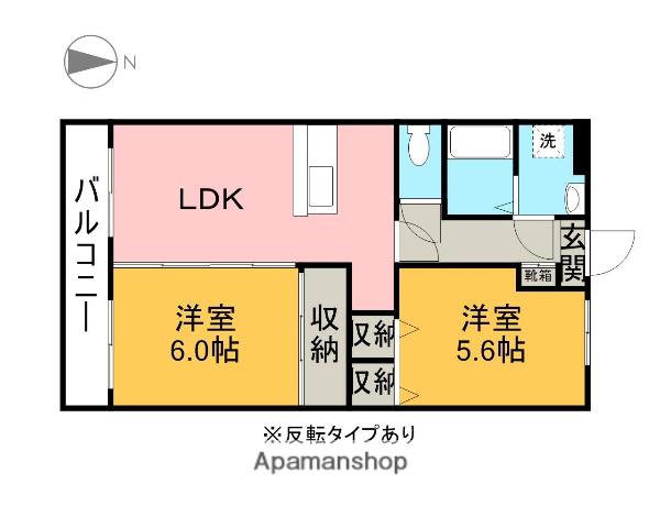 グリーンフィル石井(2LDK/3階)の間取り写真