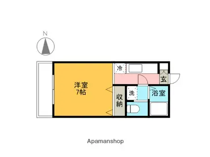 サンハイツ南大通(1K/1階)の間取り写真
