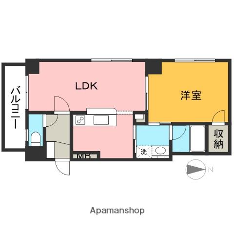 ビュー雷神Ⅱ(1LDK/3階)の間取り写真