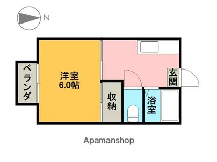 KDハイツ峰A棟(1DK/1階)の間取り写真