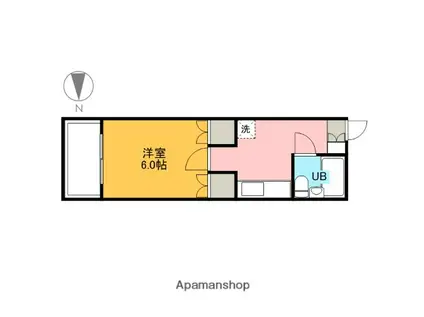 ハピネス中戸祭(1K/2階)の間取り写真