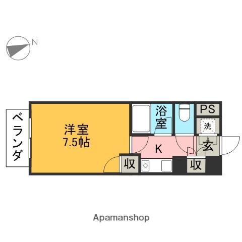 プレジール桜(1K/11階)の間取り写真