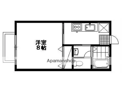 ヴェルドミール(1K/1階)の間取り写真