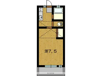 CITY倶楽部江川(1K/2階)の間取り写真