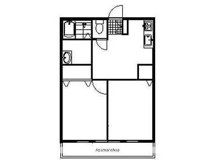 グリーンハイム(2DK/1階)の間取り写真