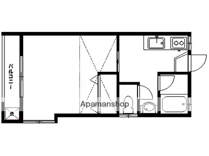 ピア・メゾンⅡA(1K/1階)の間取り写真