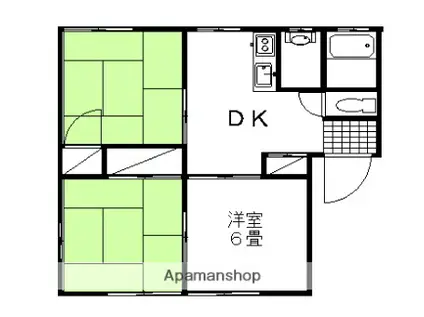 ラフォーレ若草B(3DK/1階)の間取り写真