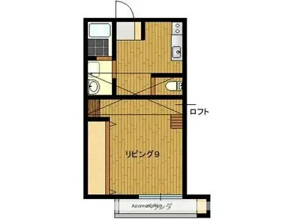 プランドール福居A棟(1K/1階)の間取り写真