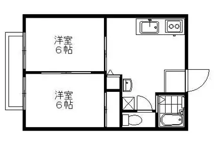 ハイツベストⅠ(2DK/1階)の間取り写真