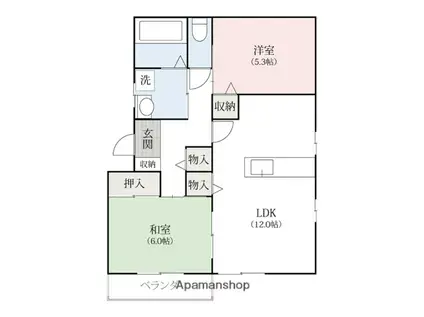 メゾンK(2LDK/2階)の間取り写真