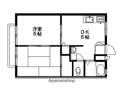 ベストハイツ5(2DK/2階)の間取り写真