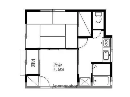 両毛線 山前駅 徒歩23分 1階建 築52年(2K)の間取り写真