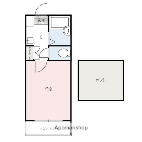 天2コーポC(1K/1階)の間取り写真