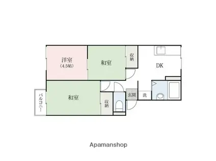 プレジール鹿島A(3DK/2階)の間取り写真