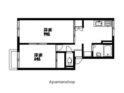 プレジール鹿島A(1LDK/2階)の間取り写真