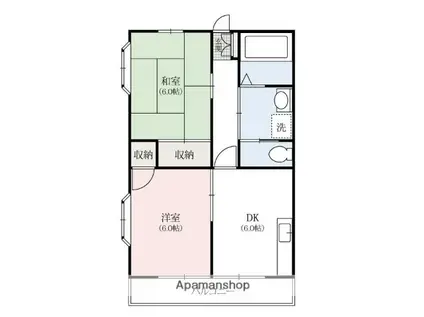 シティハウス大前(2DK/1階)の間取り写真