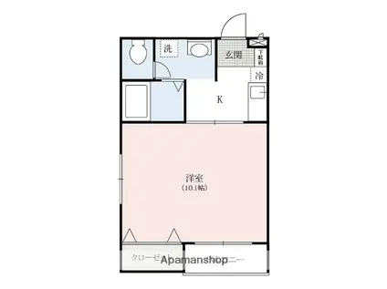 カーサモリグチ Ⅲ(1K/1階)の間取り写真