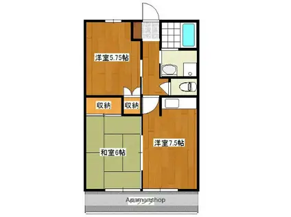 シープクレイン(2DK/1階)の間取り写真