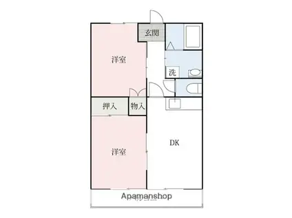 シープクレイン(2DK/3階)の間取り写真