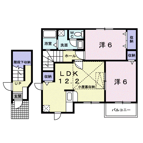 サニーハウスⅢ(2LDK/2階)の間取り写真