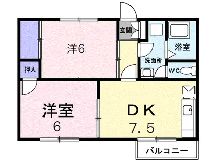 サニ-ヒルA(2DK/1階)の間取り写真