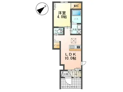 ネオ・プレミアム A棟(1LDK/1階)の間取り写真