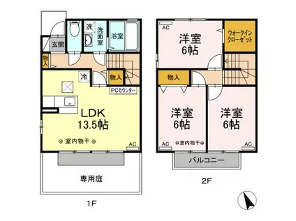 スプリング・ロード(3LDK/1階)の間取り写真