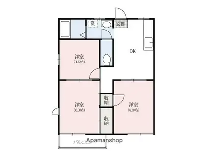 ラベンダーハイツ(3DK/1階)の間取り写真