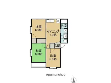 アネックス21花水木(3DK/2階)の間取り写真