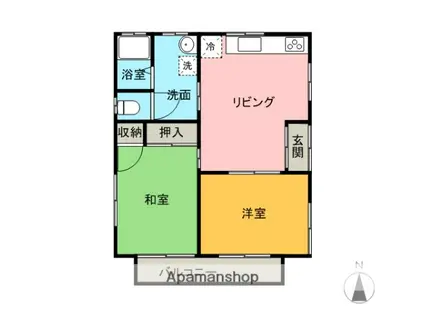 東武伊勢崎・大師線 福居駅 徒歩27分 1階建 築23年(2LDK)の間取り写真