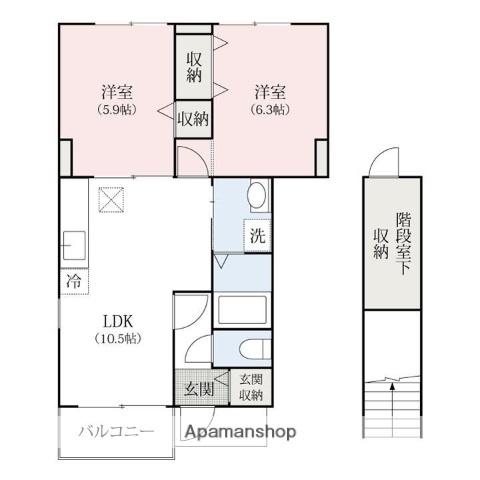 アルティプラーノ(2LDK/1階)の間取り写真