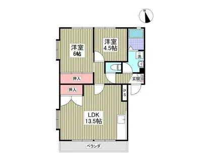 ヴィレッジ助戸 (2LDK/3階)の間取り写真