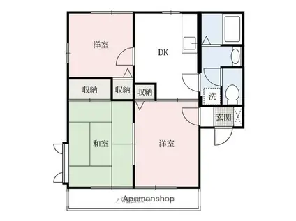 パインビレッジ(3DK/1階)の間取り写真