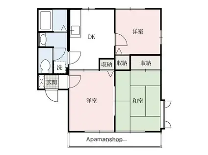 パインビレッジ(3DK/1階)の間取り写真