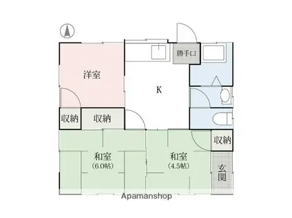 東武伊勢崎・大師線 東武和泉駅 徒歩9分 1階建 築38年(3DK)の間取り写真